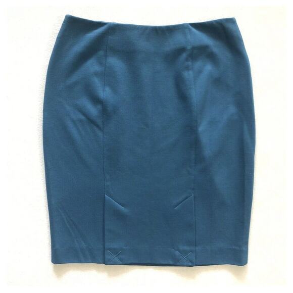 NWOT cAbi Women 3220 Teal Blue Sigourney Pencil Knee Length Straight Skirt 4 - Picture 9 of 10